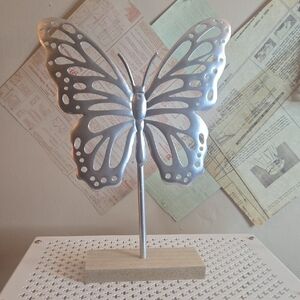 Silver Butterfly Sculpture